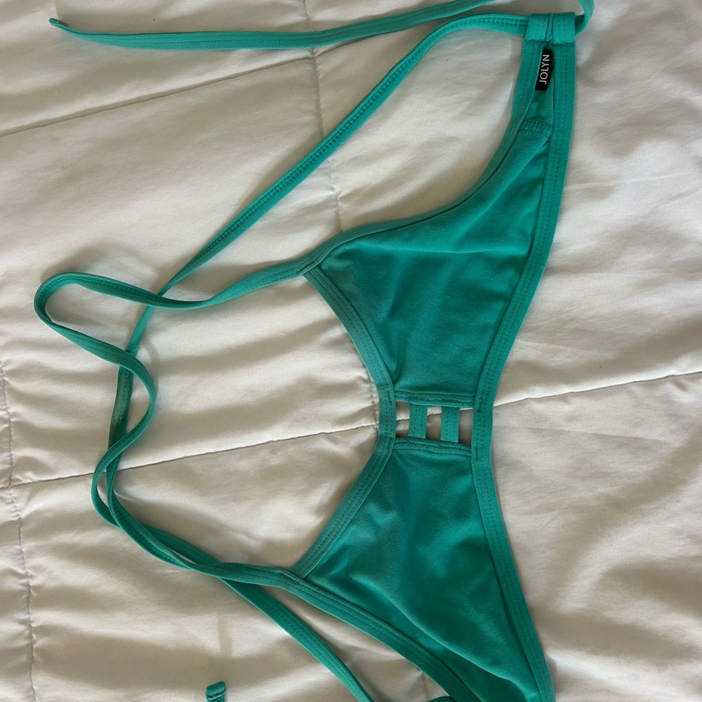 Jolyn Teal Triangle Bikini Top